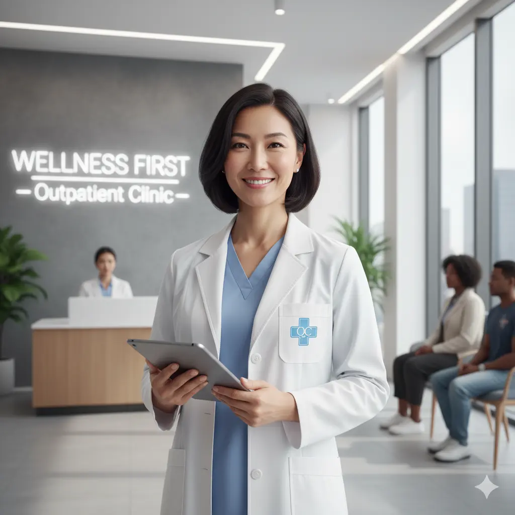 Outpatient Clinic Asian business owner
