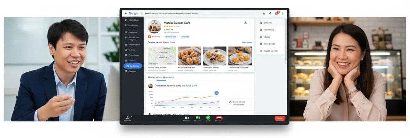 arvin in a video conference with a client